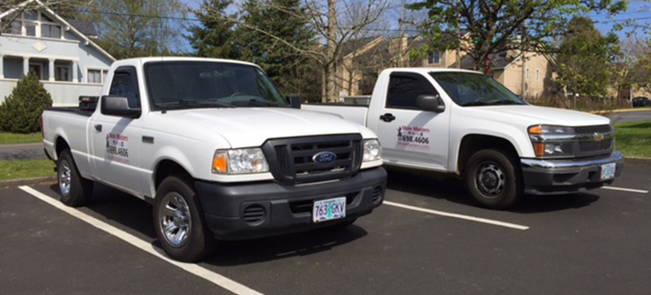 Mole Masters Truck Fleet to service the Portland, Oregon Metro area.